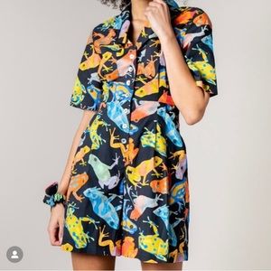 Rachel Antonoff Paris Romper in Poisonous Frog Print
